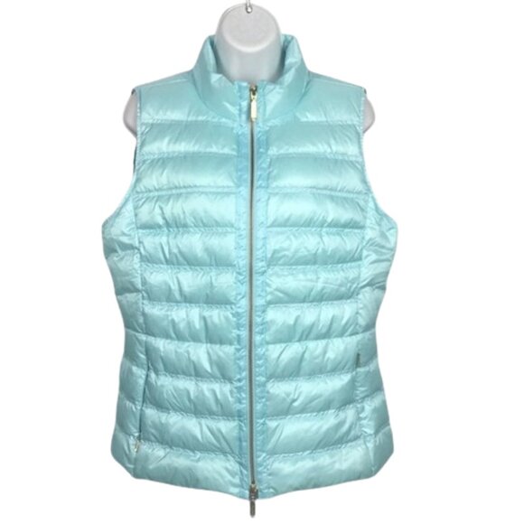 Lilly Pulitzer Elana Puffer Vest 🌊 Sea Salt Blue - Picture 4 of 16